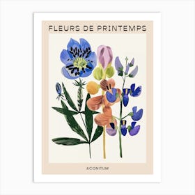 Spring Floral French Poster  Aconitum 1 Art Print