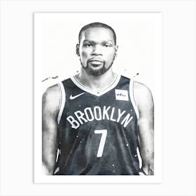 Kevin Durant Brooklyn Nets Art Print