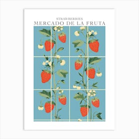 Mercado De La Fruta Strawberries Illustration 5 Poster Art Print