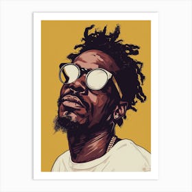 Vibin Black Man Clean Dressed, Chain, and Glasses Art Print