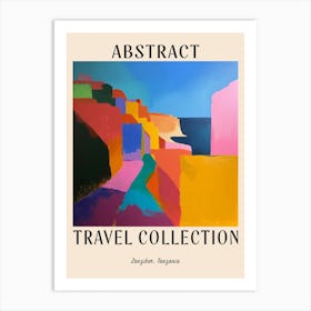 Abstract Travel Collection Poster Zanzibar Tanzania 3 Art Print