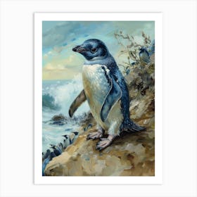 Adlie Penguin Oamaru Blue Penguin Colony Oil Painting 2 Art Print