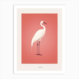 Minimalist Crane 1 Bird Poster Art Print