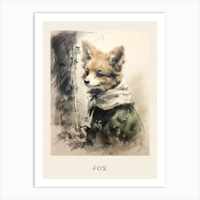 Beatrix Potter Inspired  Animal Watercolour Fox 2 Art Print