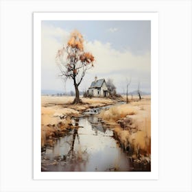 'House By The Stream' 1 Art Print