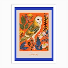 Spring Birds Poster Barn Owl 2 Art Print