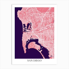 San Diego California Pink Purple Art Print
