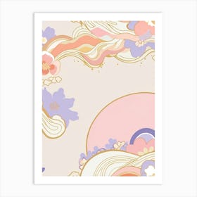 Japanese Floral Wallpaper Art Print