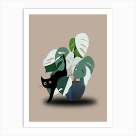 Cat In A Pot Art Print