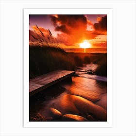 Sunset At The Beach 729 Art Print