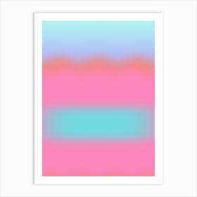 Playful Gradient Pink And Blue Aura Art Print