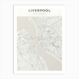 Liverpool Travel Map Art Print