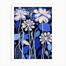 Blue Flower Illustration Agapanthus 2 Art Print