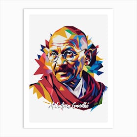 Mahatma Gandhi 02 Portrait WPAP Pop Art Art Print