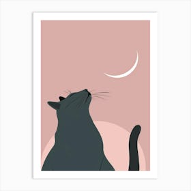 Cat In The Moonlight 6 Art Print