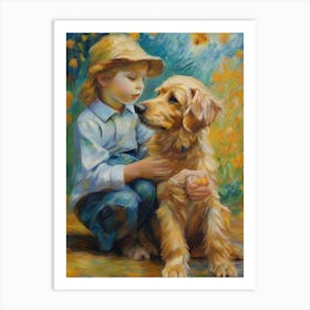 Little Boy With Dog Art Print