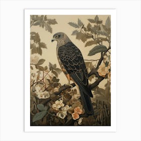 Dark And Moody Botanical Hawk 3 Art Print
