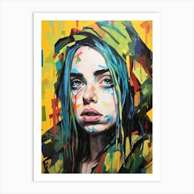 Billie Eilish Pop Art Abstract 1 Art Print