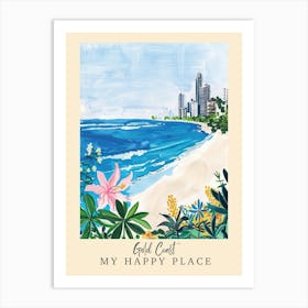 My Happy Place Gold Coast 2 Travel Poster Art Print