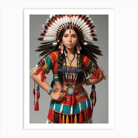 Beautiful Native American Woman 2 Art Print