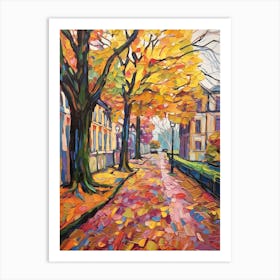 Autumn Gardens Painting Royal Palace Of Laeken Gardens Belgium  Art Print