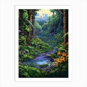 Atlantic Forest Pixel Art 4 Art Print