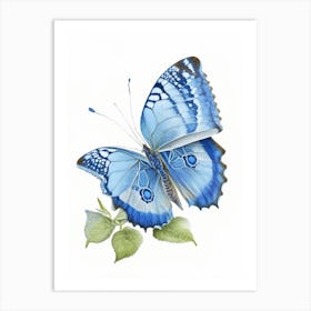 Common Blue Butterfly Decoupage 1 Art Print