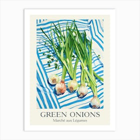 Marche Aux Legumes Green Onions Summer Illustration 2 Art Print