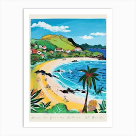 Poster Of Anse De Grande Saline St Barts, Matisse And Rousseau Style 3 Art Print