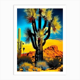 Joshua Trees In Mojave Desert Nat Viga Style  (3) Art Print