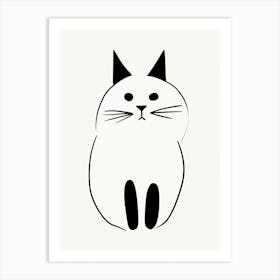 Cat Line Drawing Sketch 6 Art Print