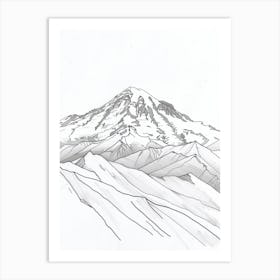 Mount Washington Usa Line Drawing 2 Art Print
