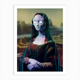 Alien Mona Lisa Galaxy Muse Art Print