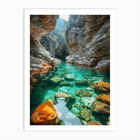 Canyon Of Crystal Clear Water Art Print