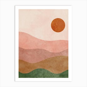 Watercolor Landscape Painting Art Print