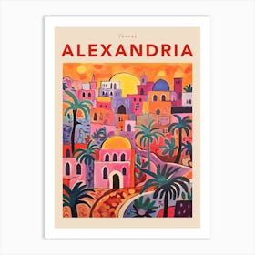 Alexandria Egypt Fauvist Travel Poster Art Print