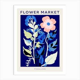 Blue Flower Market Poster Foxglove 3 Art Print