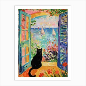 Cat Looking Out The Window 1 Art Print