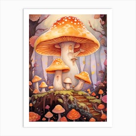 Storybook Mushrooms 6 Art Print