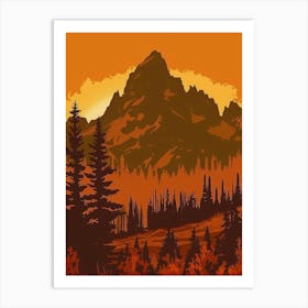 Sunset Mountain Landscape 3 Art Print