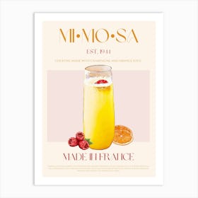 Mimosa Cocktail Mid Century Art Print