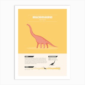 Brachiosaurus - Dinosaur Fact Art Print