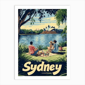 Aihrgdesign A Retro Travel Poster For Sydney Art Print