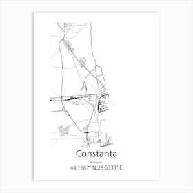 Constanta,Romania Minimalist Map Art Print