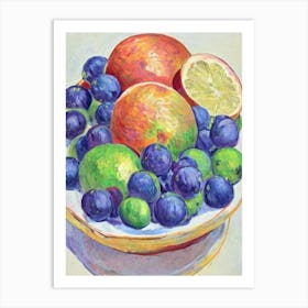 Grapefruit Vintage Sketch Fruit Art Print