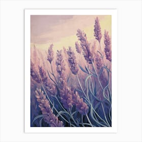 Vintage Lavender Field Art Print