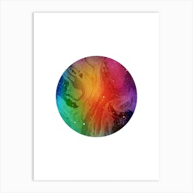 Circular Multi Colour Marble Artwork Art Print