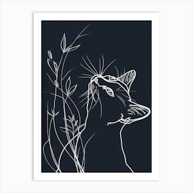 Exotic Shorthair Cat Minimalist Illustration 2 Art Print