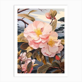 Camellia 3 Flower Painting Art Print