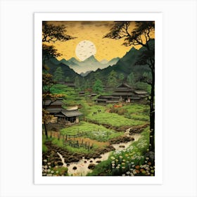 Rural Landscapes Satoyama Japanese Style 3 Art Print